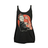 We Can Do It - Women's Unfinished Racer Back Tank Top-Apparel & Accessories-Glitz Glam and Rebellion GGR Pinup, Retro, and Rockabilly Fashions