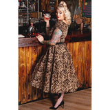 Lily Off Shoulder Swing Dress in Leopard Print-Apparel & Accessories-Glitz Glam and Rebellion GGR Pinup, Retro, and Rockabilly Fashions