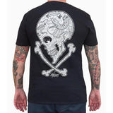 "Sacred Skull" Art by Christian Nguyen Men's Graphic T-Shirt by Black Market Art-Apparel & Accessories-Glitz Glam and Rebellion GGR Pinup, Retro, and Rockabilly Fashions