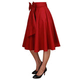 Betty Bow Circle Skirt in Red-Skirts-Glitz Glam and Rebellion GGR Pinup, Retro, and Rockabilly Fashions
