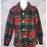 Star Struck 40s Button Down Jacket in Green and Red Plaid-Jacket-Glitz Glam and Rebellion GGR Pinup, Retro, and Rockabilly Fashions