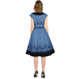 Gloria Gardens Dress in Blue-Dress-Glitz Glam and Rebellion GGR Pinup, Retro, and Rockabilly Fashions