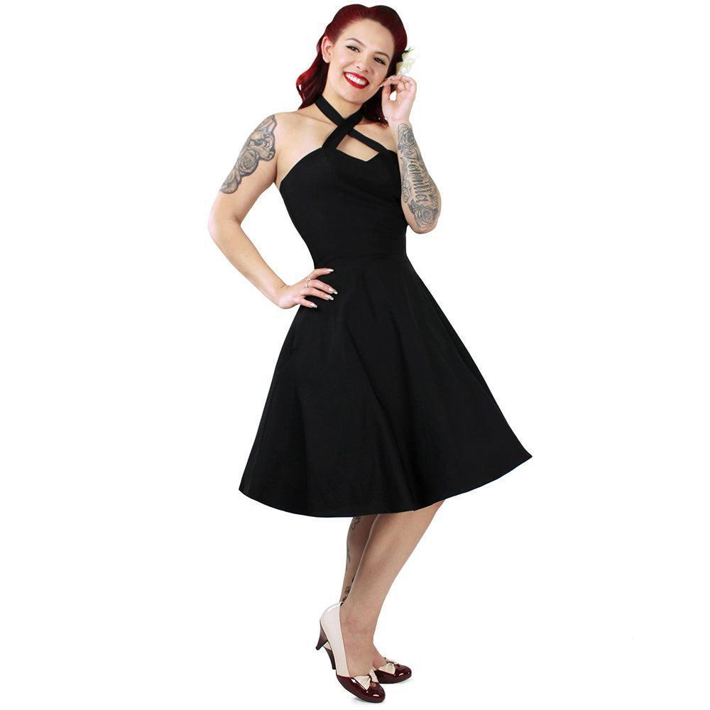 Black Criss-Cross Halter Dress by Hemet – Glitz Glam and Rebellion