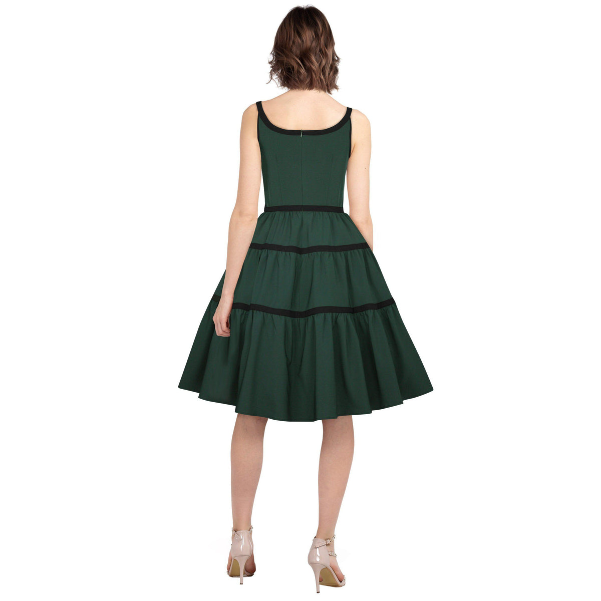green christmas cocktail dress Tiered Swing in – Glitz Glam and Rebellion costume party Color:PLATINO Vintage / Retro Royal WOB2025