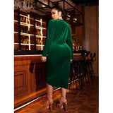 Emerald Green Wiggle Wrap Dress-Dress-Glitz Glam and Rebellion GGR Pinup, Retro, and Rockabilly Fashions