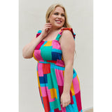 And The Why Multicolored Square Print Summer Dress-Apparel & Accessories-Glitz Glam and Rebellion GGR Pinup, Retro, and Rockabilly Fashions