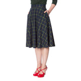 Banned Apparel Mrs. Claus Pleated Skirt-Apparel & Accessories-Glitz Glam and Rebellion GGR Pinup, Retro, and Rockabilly Fashions