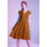 Retrolicious Greta Dress - Orange Plaid-Dresses-Glitz Glam and Rebellion GGR Pinup, Retro, and Rockabilly Fashions
