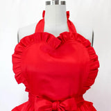 Hemet Bright Red Christmas Apron-Pinup Aprons-Glitz Glam and Rebellion GGR Pinup, Retro, and Rockabilly Fashions