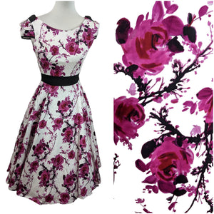 H&R London Romelia Pink Floral Summer Dress-Glitz Glam and Rebellion GGR Pinup, Retro, and Rockabilly Fashions