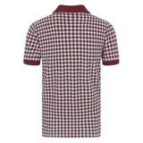 Collectif Pablo Dogtooth Polo Shirt Red-Men's Shirts-Glitz Glam and Rebellion GGR Pinup, Retro, and Rockabilly Fashions