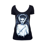 Black Market Art Company Monster Bride - Women'S Scoop Neck T-Shirt-Apparel & Accessories-Glitz Glam and Rebellion GGR Pinup, Retro, and Rockabilly Fashions