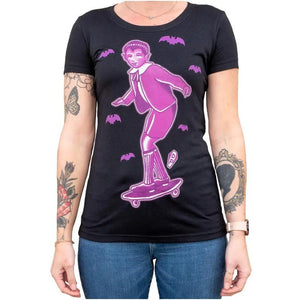 Eddie - Women's Loose Neck T-Shirt-Apparel & Accessories-Glitz Glam and Rebellion GGR Pinup, Retro, and Rockabilly Fashions