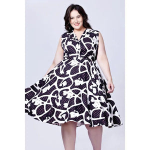 Miss Lulo Jani Black & White Cats-Apparel & Accessories-Glitz Glam and Rebellion GGR Pinup, Retro, and Rockabilly Fashions