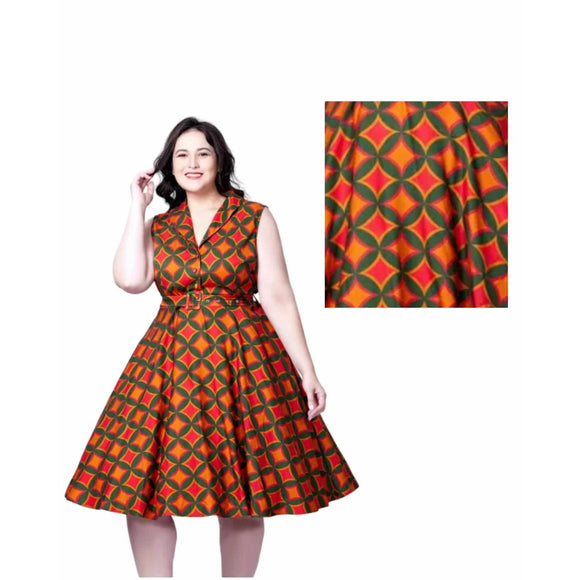 Miss Lulo Mid Century Star Print Dress-Apparel & Accessories-Glitz Glam and Rebellion GGR Pinup, Retro, and Rockabilly Fashions