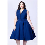 Miss Lulo Jani Navy Solid Fit & Flare-Apparel & Accessories-Glitz Glam and Rebellion GGR Pinup, Retro, and Rockabilly Fashions