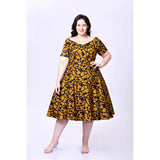 Miss Lulo Bella Gold & Black Cats-Apparel & Accessories-Glitz Glam and Rebellion GGR Pinup, Retro, and Rockabilly Fashions