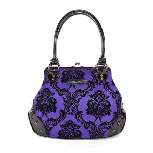 Rock Rebel Mistress Kisslock Bag in Purple-Handbags-Glitz Glam and Rebellion GGR Pinup, Retro, and Rockabilly Fashions
