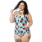 SOURPUSS TWINKLETOES ONE PIECE SWIMSUIT-Swimsuit-Glitz Glam and Rebellion GGR Pinup, Retro, and Rockabilly Fashions