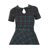 Evelyn Retro Check Swing Dress in Green-Apparel & Accessories-Glitz Glam and Rebellion GGR Pinup, Retro, and Rockabilly Fashions
