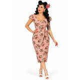 Candow Bombshell Wiggle Dress – Blushing Rebel-Dress-Glitz Glam and Rebellion GGR Pinup, Retro, and Rockabilly Fashions