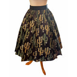 Desert Cactus Elastic Waist Skirt-Skirts-Glitz Glam and Rebellion GGR Pinup, Retro, and Rockabilly Fashions