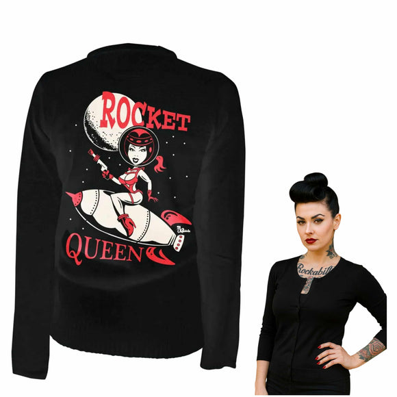 Pinky Star -Rocket Queen Cardigan-Cardigan-Glitz Glam and Rebellion GGR Pinup, Retro, and Rockabilly Fashions