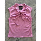 Pink Dot Bow Top-Shirts & Tops-Glitz Glam and Rebellion GGR Pinup, Retro, and Rockabilly Fashions