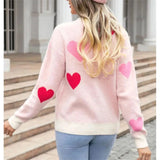 Valentine's Day Love Crew Neck Knit Top Pullover Sweater in Light Pink-Sweater-Glitz Glam and Rebellion GGR Pinup, Retro, and Rockabilly Fashions