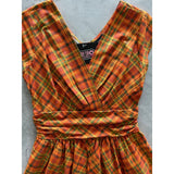 Orange Plaid Greta Dress-Dresses-Glitz Glam and Rebellion GGR Pinup, Retro, and Rockabilly Fashions
