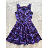 Elizabeth Dress in Purple Floral-Dresses-Glitz Glam and Rebellion GGR Pinup, Retro, and Rockabilly Fashions