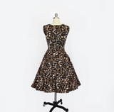Hemet Leopard Print Sweetheart Vintage Inspired Circle Dress