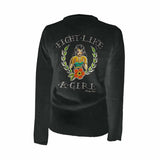 Pinky Star - Fight Like a Girl Cardigan-Cardigan-Glitz Glam and Rebellion GGR Pinup, Retro, and Rockabilly Fashions