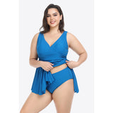 Plus Size Plunge Sleeveless Two-Piece Swimsuit-Swimsuit-Glitz Glam and Rebellion GGR Pinup, Retro, and Rockabilly Fashions