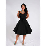 Hemet Sweetheart Swing Dress in Black-Dress-Glitz Glam and Rebellion GGR Pinup, Retro, and Rockabilly Fashions