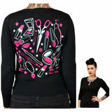 Pinky Star -Weapons of Choice Makeup Cardigan-Cardigan-Glitz Glam and Rebellion GGR Pinup, Retro, and Rockabilly Fashions