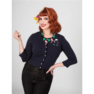 Collectif Lucy Flamingo Palm Cardigan-Apparel & Accessories-Glitz Glam and Rebellion GGR Pinup, Retro, and Rockabilly Fashions