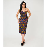 Unique Vintage Carnivorous Plants Leilani Sarong Dress: XL/14-16