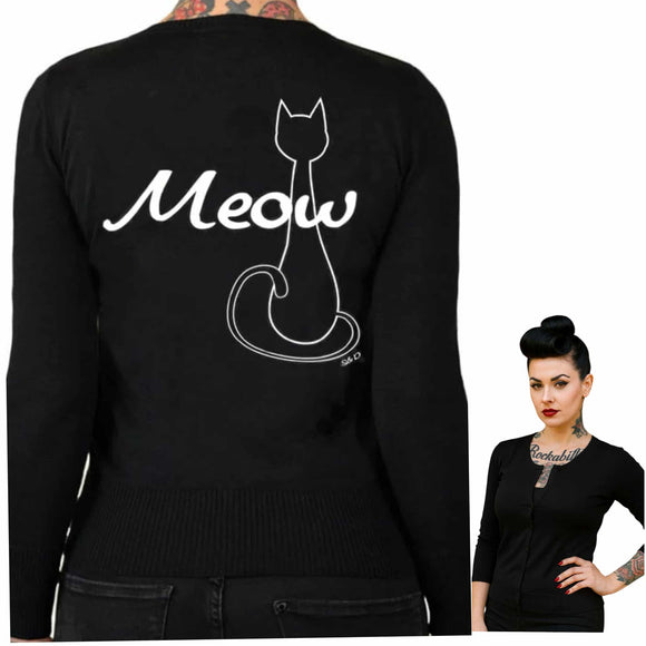 Pinky Star - Meow Cardigan-Cardigan-Glitz Glam and Rebellion GGR Pinup, Retro, and Rockabilly Fashions