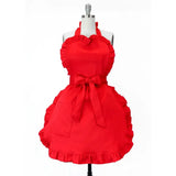 Hemet Bright Red Christmas Apron-Pinup Aprons-Glitz Glam and Rebellion GGR Pinup, Retro, and Rockabilly Fashions