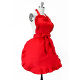 Hemet Bright Red Christmas Apron-Pinup Aprons-Glitz Glam and Rebellion GGR Pinup, Retro, and Rockabilly Fashions