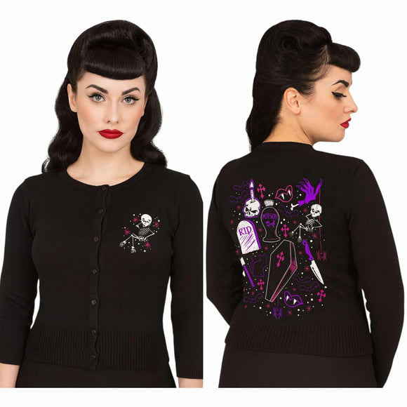Pinky Star - Ghoulish Girl Flash Cardigan-Cardigan-Glitz Glam and Rebellion GGR Pinup, Retro, and Rockabilly Fashions