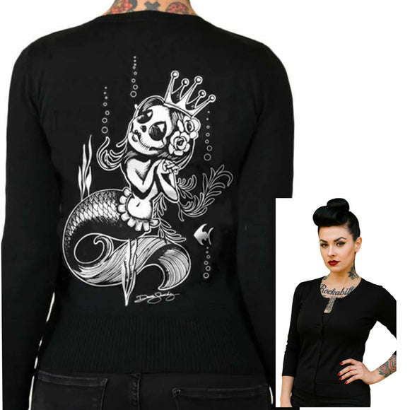 Pinky Star - Queen of the Sea Cardigan-Cardigan-Glitz Glam and Rebellion GGR Pinup, Retro, and Rockabilly Fashions