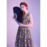Glow in the Dark Haunted House Fit & Flare Dress-Dresses-Glitz Glam and Rebellion GGR Pinup, Retro, and Rockabilly Fashions