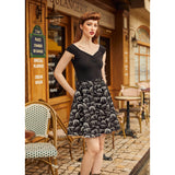 Dino Bones Skater Skirt-Skirts-Glitz Glam and Rebellion GGR Pinup, Retro, and Rockabilly Fashions