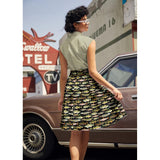Sage Dot Bow Top-Shirts & Tops-Glitz Glam and Rebellion GGR Pinup, Retro, and Rockabilly Fashions