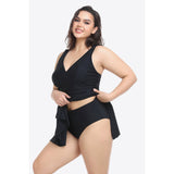 Plus Size Plunge Sleeveless Two-Piece Swimsuit-Swimsuit-Glitz Glam and Rebellion GGR Pinup, Retro, and Rockabilly Fashions