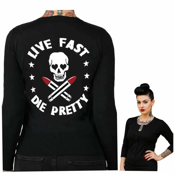 Pinky Star - Live Fast, Die Pretty Cardigan-Cardigan-Glitz Glam and Rebellion GGR Pinup, Retro, and Rockabilly Fashions