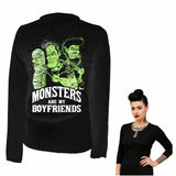 Pinky Star - Monsters Are My Boyfriends Cardigan-Cardigan-Glitz Glam and Rebellion GGR Pinup, Retro, and Rockabilly Fashions