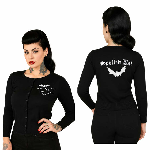 Pinky Star - Bat Gang Spoiled Bat Cardigan-Cardigan-Glitz Glam and Rebellion GGR Pinup, Retro, and Rockabilly Fashions